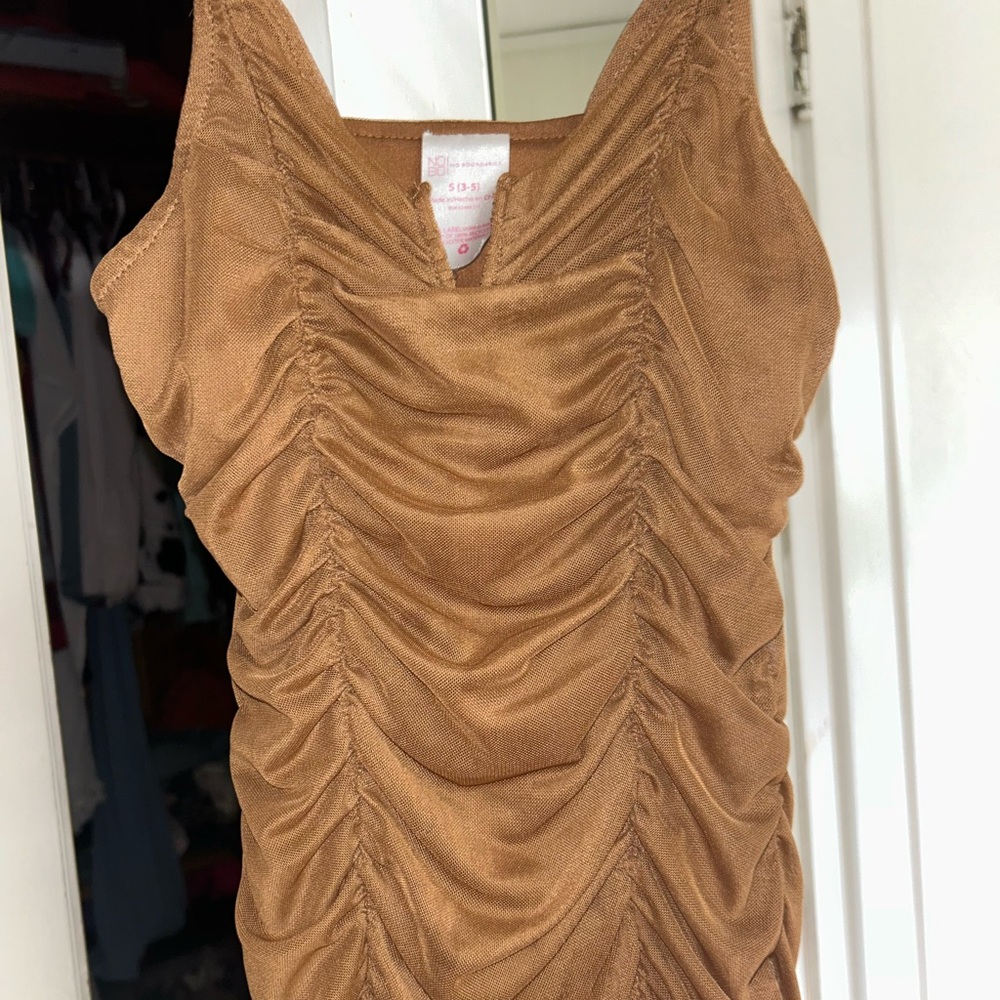 No Boundaries Brown Ruched Crop Top